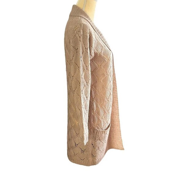 rue 21 Women's Cardigan Sweater XS Beige Open Front Two Pockets 100% Acrylic - Picture 11 of 13